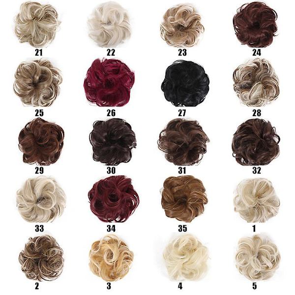 Easy To Wear Stylish Hair Scrunchies Naturally Messy Curly Bun Hair Extension 16