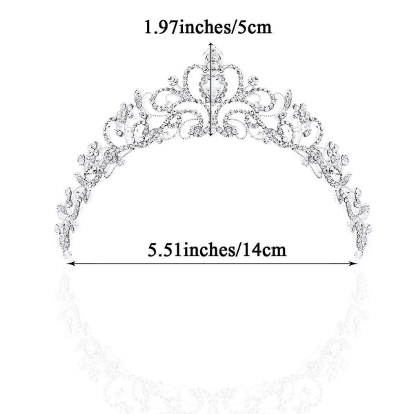 Bridal Wedding Crown And Tiara With Crystals Compatible With Bride Hair Accessories Silver Hart Tiara Compatible With Women And Girls