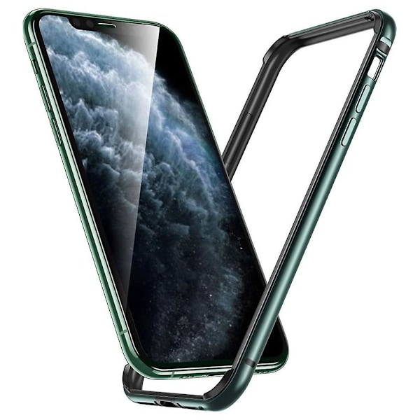 Bumper Case Compatible For 11 Pro, Metal Frame Armor With Soft Inner Green
