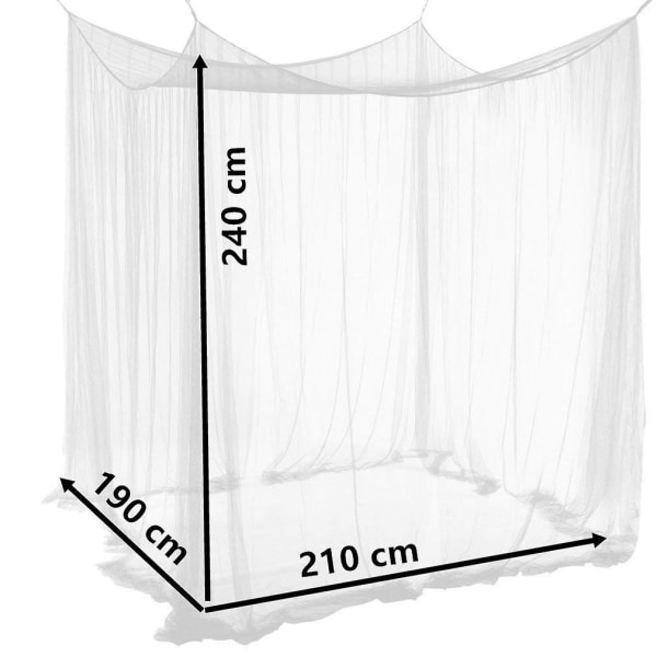 Mosquito Net For Double Bed, White, 210 X 190 X 240 Cm