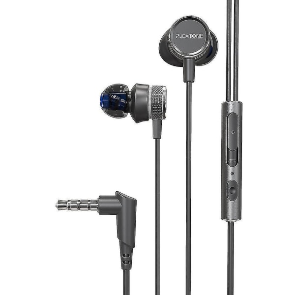 Plextone G15 3,5 mm:n langalliset nappikuulokkeet äänenvoimakkuuden säädöllä ja mikrofonilla Black