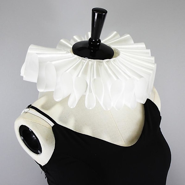 Renaissance Elizabethan Flæsekrave Halskrave Kvinder Victorian Kostume Halloween Cosplay Black