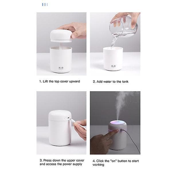 Portable 300ml Humidifier Usb Ultrasonic Dazzle Cup Aroma Diffuser Cool Mist Maker Air Humidifier Purifier With Romantic Light Grey