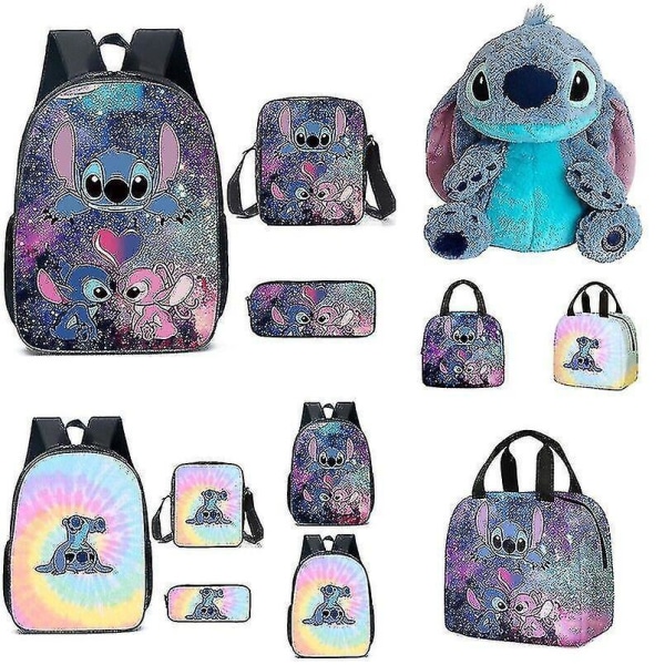 Lilo & Stitch Stitch Backpack School Bag Three-piece Set A