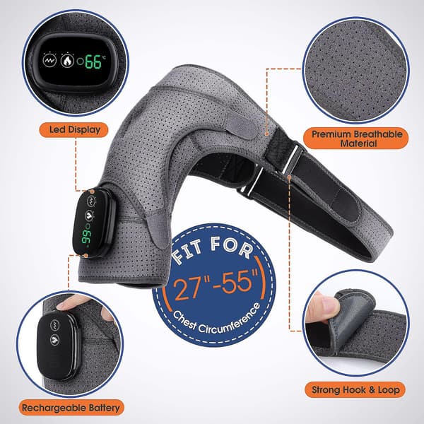 Heated Shoulder Wrap With Massage, Electric Shoulder Heating Pad Massager