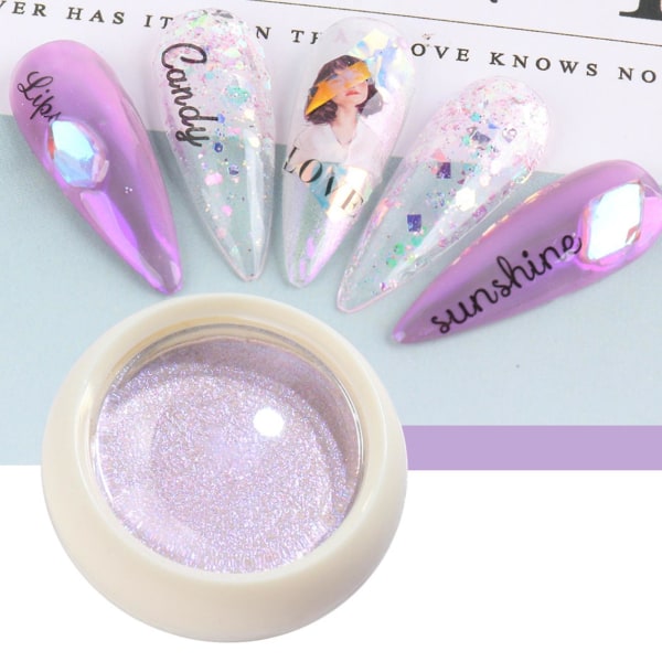 2g Mirror Effect Nail Aurora Powder Persistent With Brush Solid Chrome Manicure Art Decorations Rubbing Dust For Female 1
