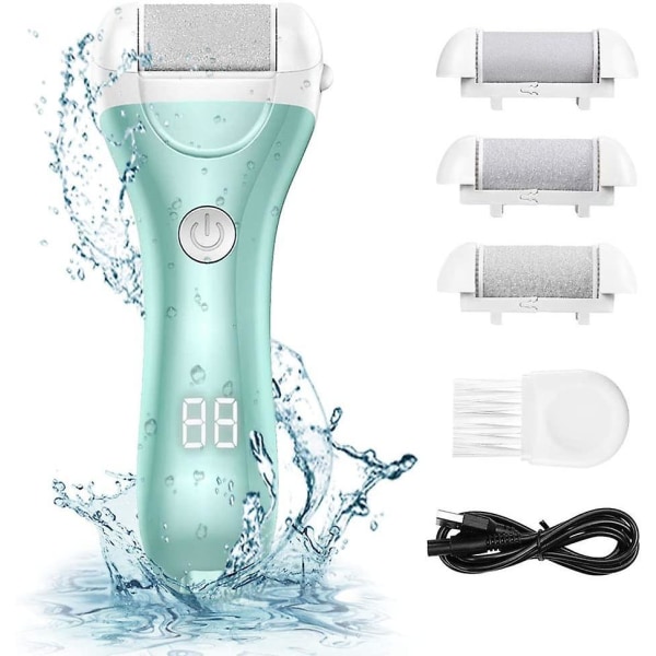 Electric Callus Remover Electric Pedicure Foot Sharpener Hard Skin Remover Ipx7 Waterproof Pedicure With 3 Thick Roller Head And Foot Files