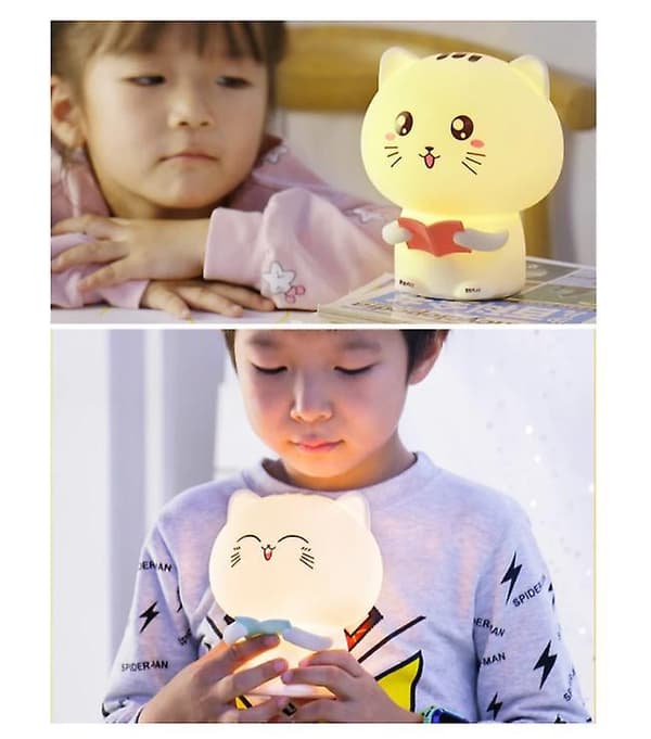 Remote Control Cartoon Silicone Cat Night Light