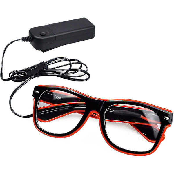 Neon Rave Glow LED-lasit Red