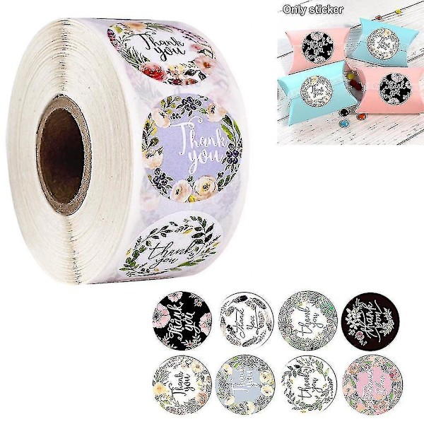 Floral Label Stickers For Birthday Gift Packaging Envelope Label 500pcs/roll