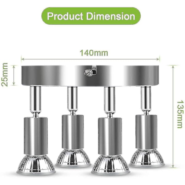 Lamps LED Ceiling Light 4 Way Rotatable Round Plate Spotlight Adjustable Spot Light Kitchen