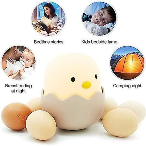 Eggshell Silicone Night Light Led Charging Intelligent Induction Children's Bedside Lamp Warm White
