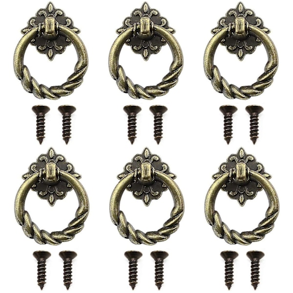 6-piece Retro Drawer Handle Cabinet Knobs
