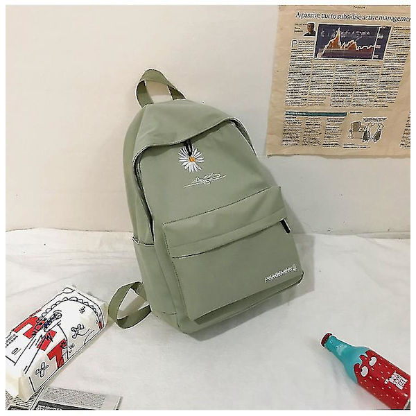 Ny Solid Rygsæk Pige Skoletasker Til Teenage Skoletaske Nylon Daisy Print Taske Sort Light pink