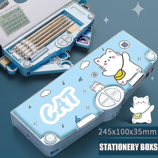 Multifunction Pencil Case Stationery Organizer Box Cute Pattern School Supplies 5
