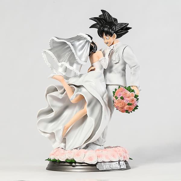 Dragon Ball Z Son Goku &amp; Chichi Bryllupsversion PVC Figur Legetøj Samling Model Statue 31cm box