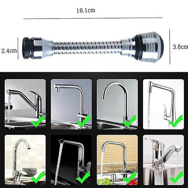 2 Modes 360 Rotatable High Pressure Faucet Extender Kitchen Accessories Short