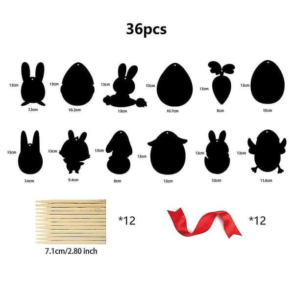 36 Pieces Easter Crafts Easter Design Rainbow Scratch Craft Art Diy Toy