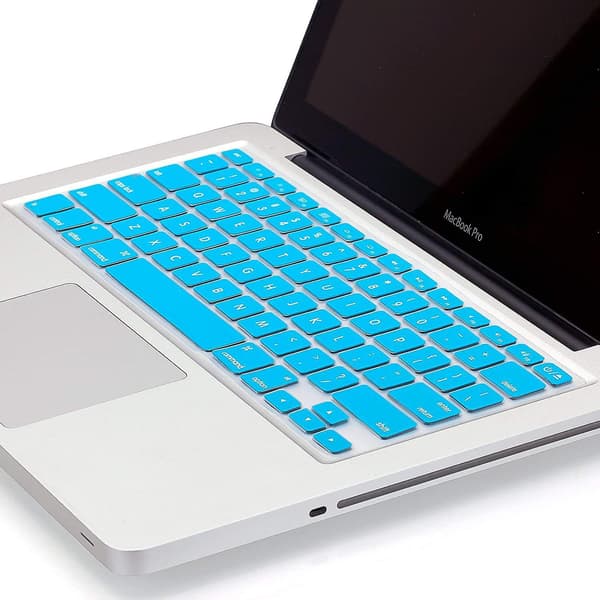 Macbook Keyboard Cover Compatible With Older Version Macbook Pro 13, 15, 17 Inch Aqua Blue