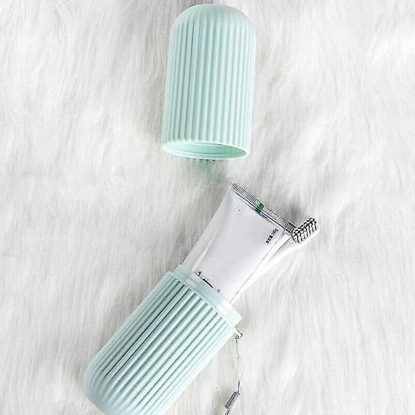 2pcs Portable Toothbrush Kits Case Toothpaste Cup Holder Protect Storage Box Travel Green