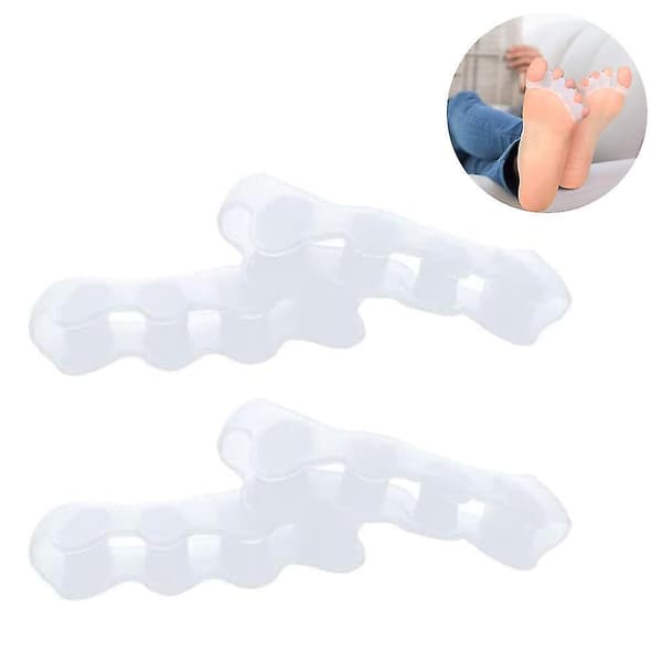 4 Pcs Toe Separators For Overlapping Toes And Restore White