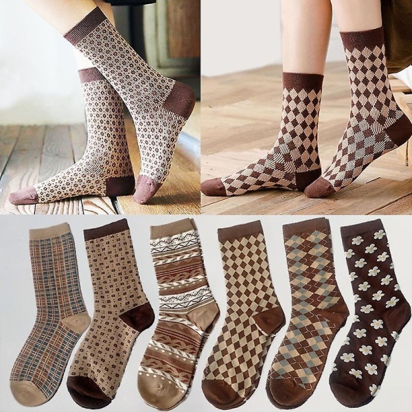 Winter Warm British Style Retro Socks For Women Men Personality Trend Pile Of Socks College Style Thickened Warm Brown Female Long Tube Socks Couples