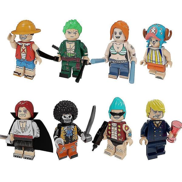 8 stk. One Piece Luffy Sauron Sanji Samlede Byggeklods Minifigur Legetøj