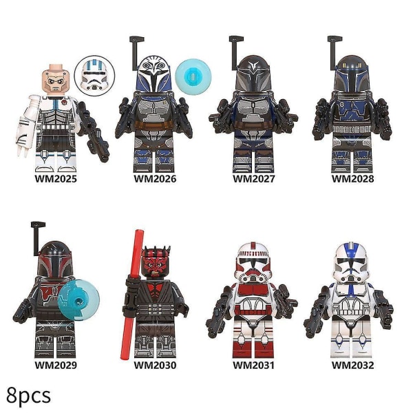 Set Of 8pcs Star Wars Assembled Minifigure Building Blocks Kids Figures Toys Gift