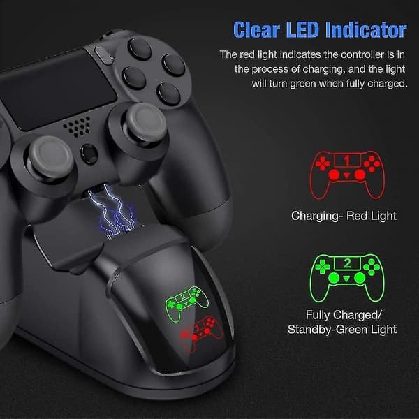 Ps4 Controller Oplader Til Ps4 / Ps4 Slim / Ps4 Pro