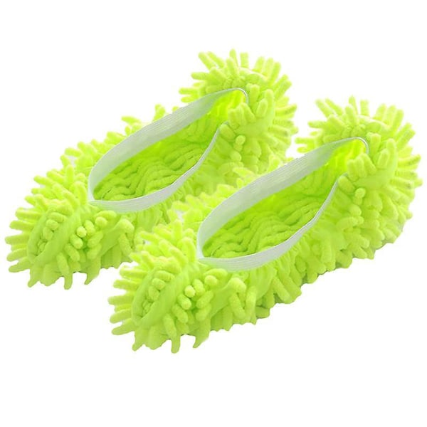 Cleaning Mop Slippers Shoes Cover Soft Reusable Foot Sock Green