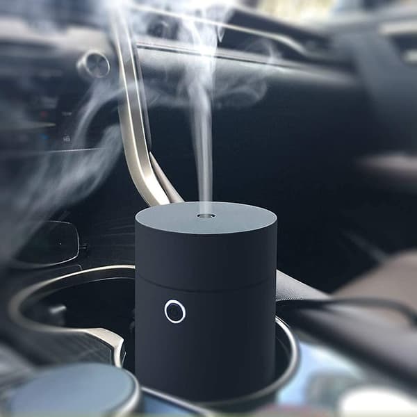 Bil Diffuser Luftfukter Aromaterapi Eterisk Olje Diffuser USB Kjølig Tåke Mini Bærbar Diffuser For Bil Hjem Kontor Soverom (Ensfarget Svart)