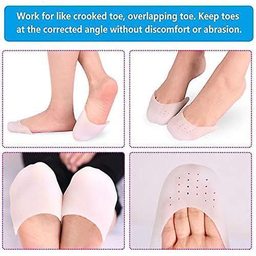 3 Pairs Ballet Silicone Toe Caps Ballet Pointe Pads Toe Sleeves Tip Protector Half Full Toe Protection Protector White