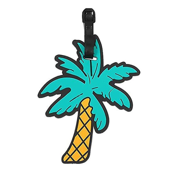 Jcsw Beach Series Cartoon Luggage Tag With Name Address Label Tel Identification Gift Coconut Tree