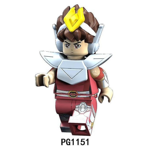 6pcs Saint Seiya Doll Athena Glacier Purple Dragon Seiya Ikki Assembled Building Block Minifigure Toy