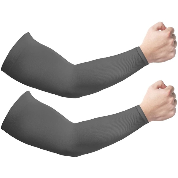2 Par Sol UV-Beskyttende Kjølende Armermer for Menn og Kvinner, UPF 50 Deep-grey