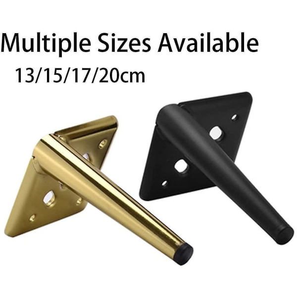 4 Pieces Metal Furniture Legs Support Legs Small Conical Tables Legs For Chairs Sofas Cupboards 20CM
