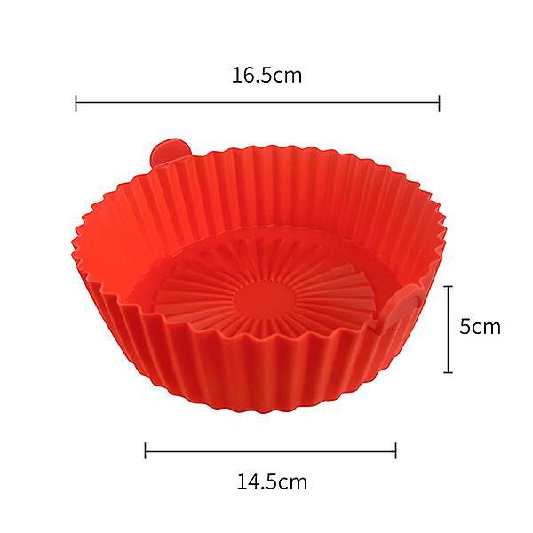 6.49 Inch Reusable Air Fryer Pot Basket Non-stick Silicone Baking Mat Steamer Kitchen Airfryer Tools Bakeware Accessories