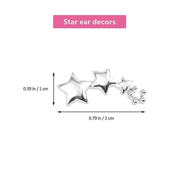 1pair Silver Star Earring Studs
