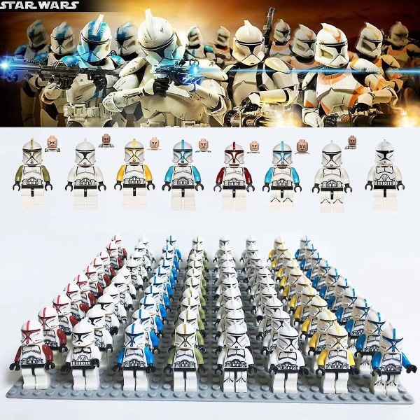 100 Pieces Star Wars Military Clone Troopers Building Blocks Characters Children's Educational Toys