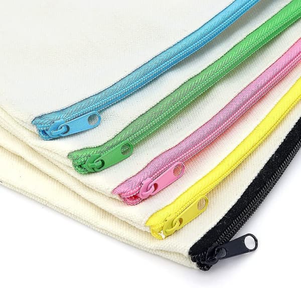 20 Pcs Blank Canvas Bags With Zipper,  Multipurpose Canvas Pouch,  Canvas Makeup Gift