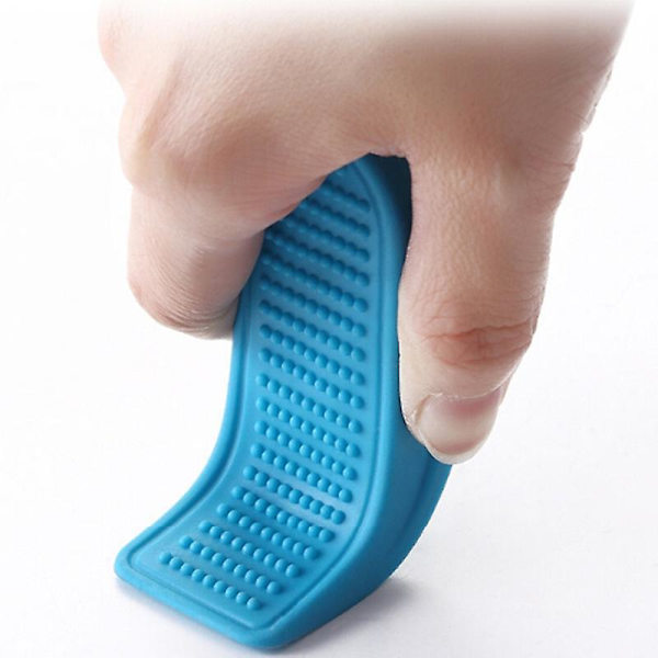 1 Pc Hanging Rubber Door Stop Wedge Safety Protector Stopper Block With Hook Gray