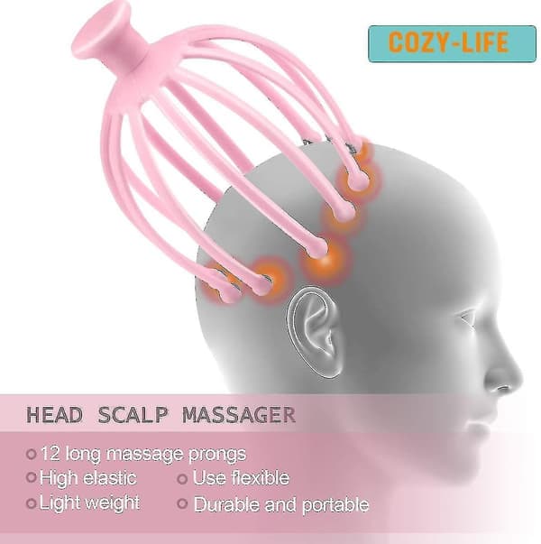 Massage Scratcher For Deep Relaxation, Bend Head Massager For Stress Relief, (1pc, Pink)