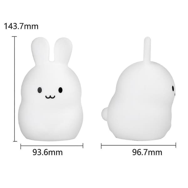 Rabbit Led Night Light Touch Sensor Usb Rechargeable Silicone Bunny Lamp