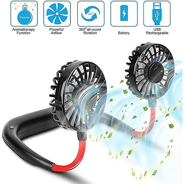 Generation Kannettava tuuletin, jäähdytystuuletin, handsfree-kaulatuuletin, riippuva latausmittari Blue