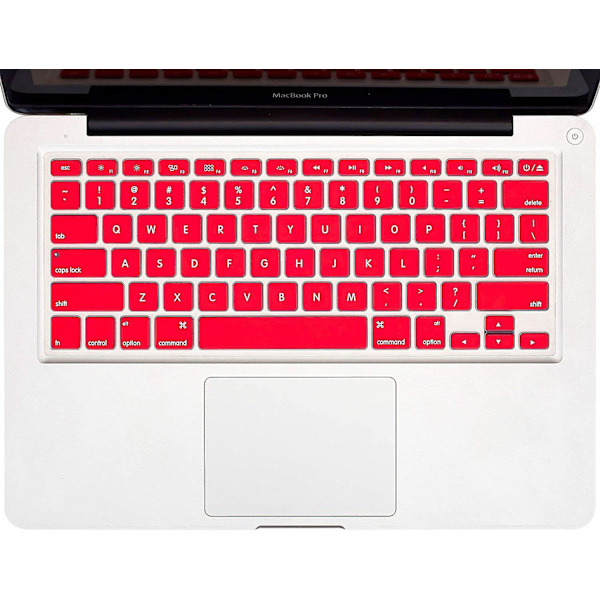 Macbook Keyboard Cover Compatible With Older Version Macbook Pro 13, 15, 17 Inch Red