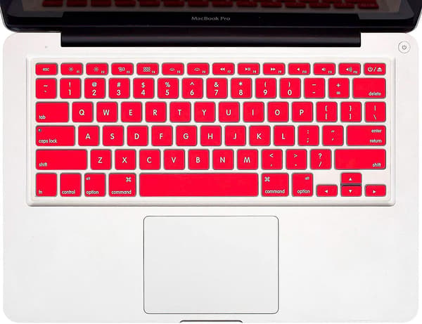 Macbook tastaturdeksel kompatibelt med eldre versjon Macbook Pro 13, 15, 17 tommer Red