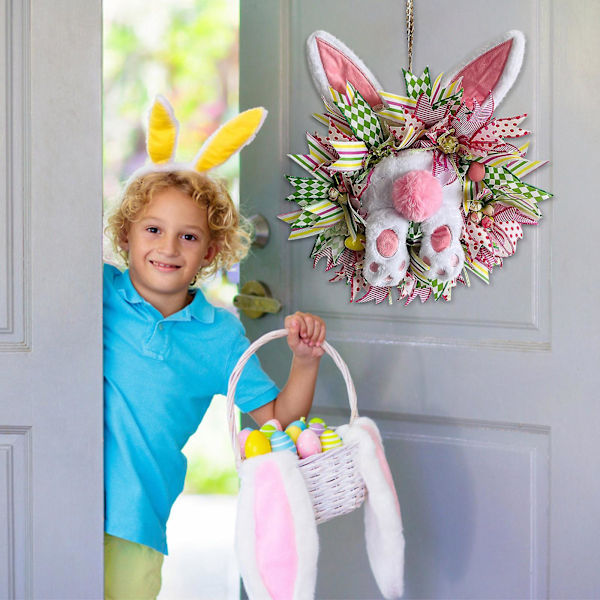 Easter Decorative Door Rabbit Wreath Welcome Wreath Indoor And Outdoor