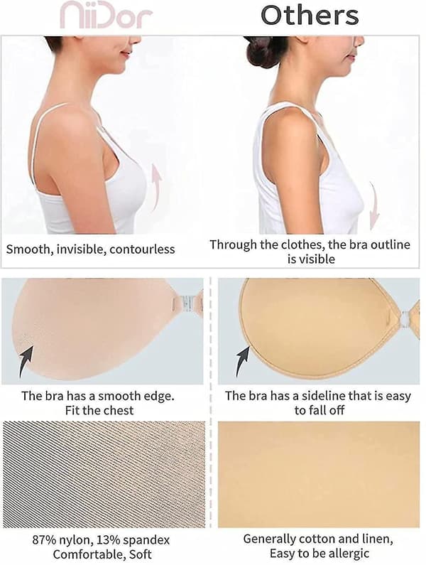 Selvklæbende BH Stropløs Klæbrig Usynlig Push Up Silikone BH Skin B