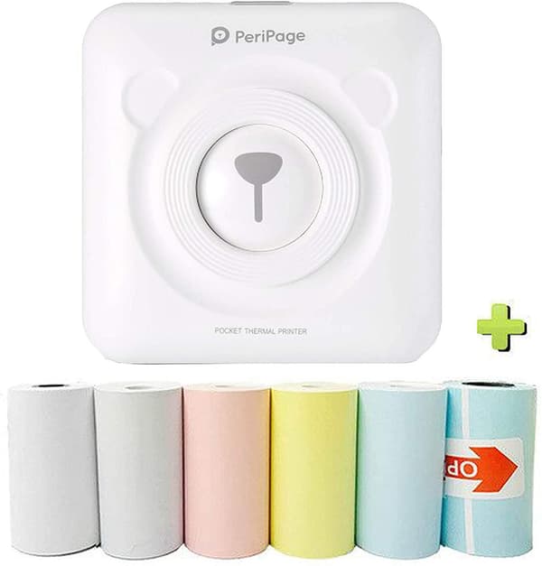 Mini Printer Portable Photo Printer Pocket Mini Printer Image Picture Printer Label With 6 Mobile Phone Printing Paper