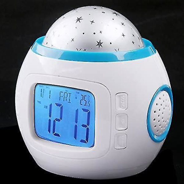 Premium Alarm Clock, Led Star Projector (digital) With 10 Melodies, Night Light Clock For Babies And Kids